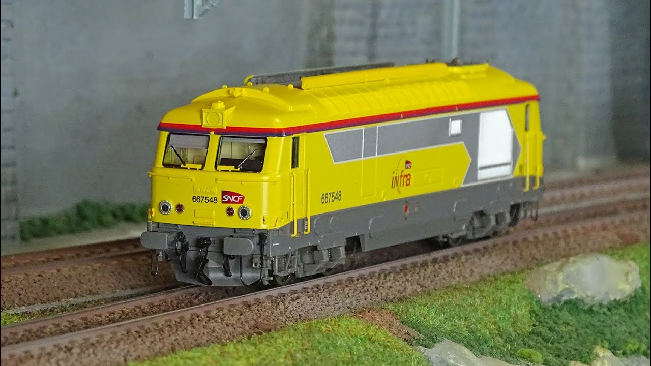 Jouef HJ2465 – Locomotive Diesel BB 667548 SNCF Infra, Jaune, époque VI, échelle HO