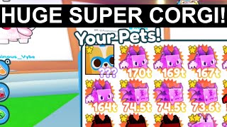 Getting a HUGE SUPER CORGI in Pet Simulator X! (My first huge pet)