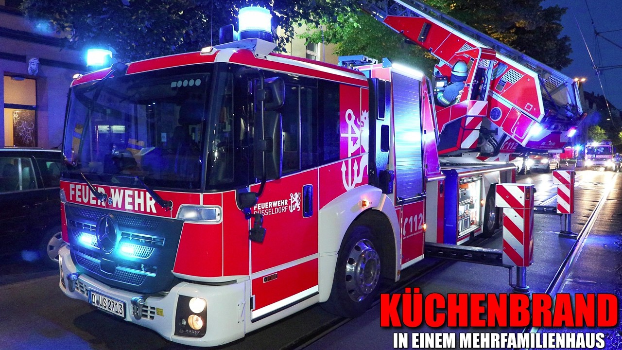 [KÜCHENBRAND IN EINEM MEHRFAMILIENHAUS!] - Mehrere Wohnungen verraucht ~ Feuerwehr Düsseldorf -