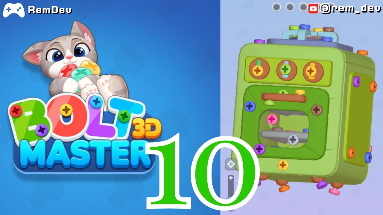 3D Bolt Master™ Level 10 – Tricky Screw Master Challenge | Oddly Satisfying