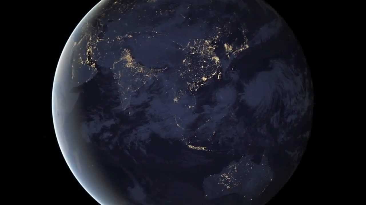 Rotation De La Terre Vue De Nuit Youtube