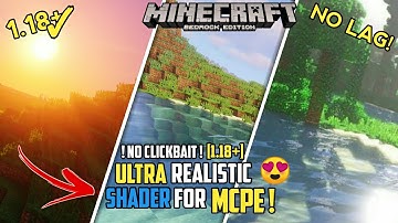 REALISTIC SHADERS FOR MINECRAFT PE 😍 IN 2GB 3GB RAM ANDROID [1.18] NO LAG MINECRAFT PE RTX !