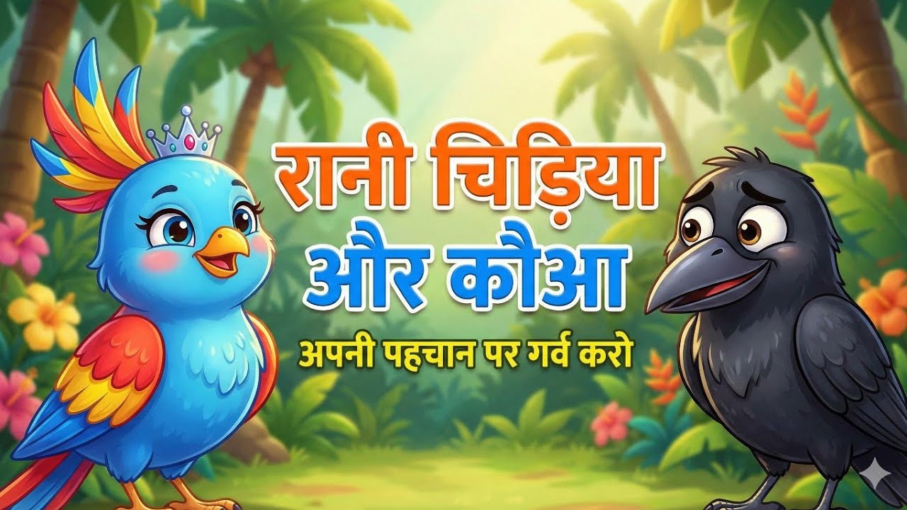 रानी चिड़िया और कौआ 🐦 || Moral Story for Kids 