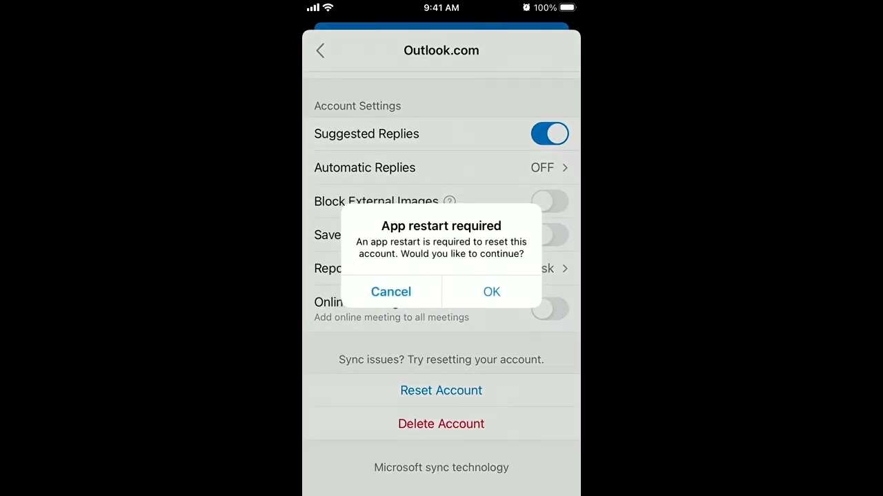 How To RESET Outlook Account On IPhone YouTube How To RESET Outlook Account On IPhone YouTube