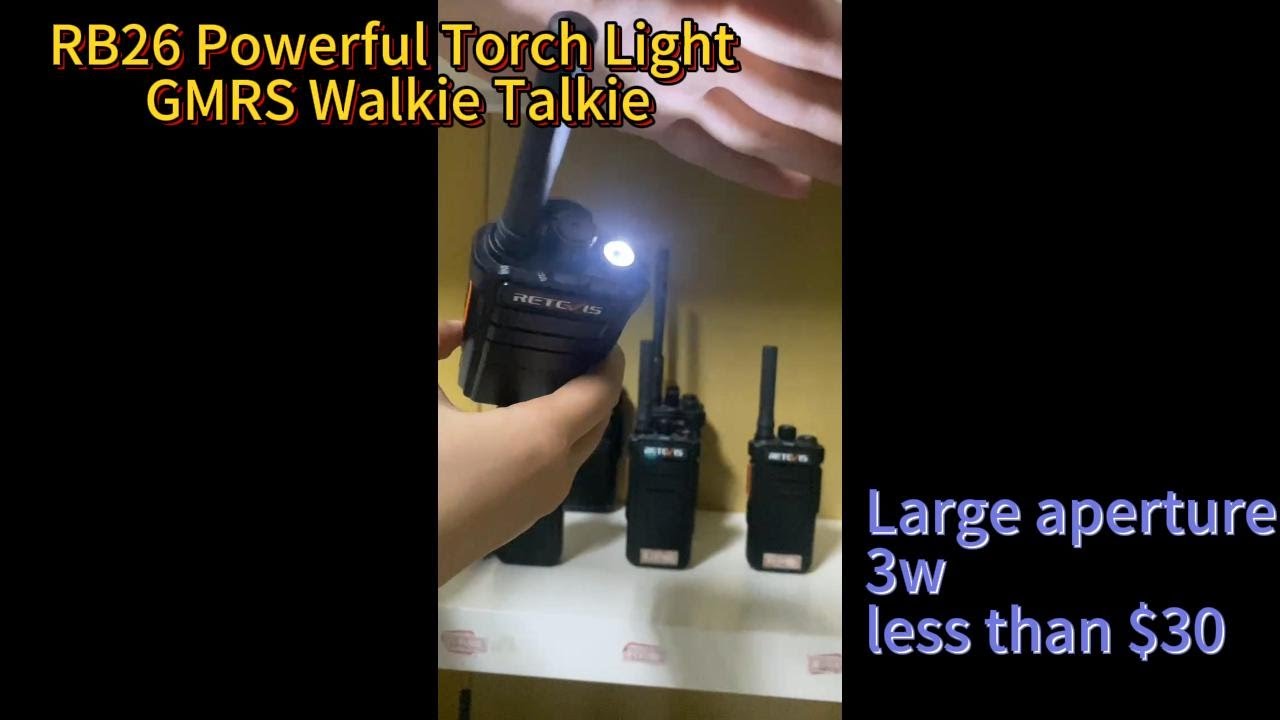 RB26 GMRS Two Way Radio with USB Charger and Torch Light