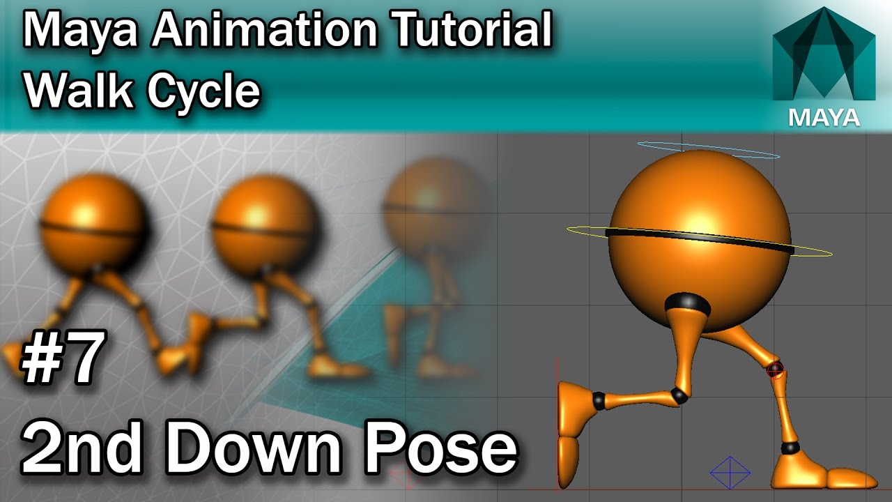 walking pez Maya Walk Cycle Tutorial #7 Setting the Reverse Down Pose
