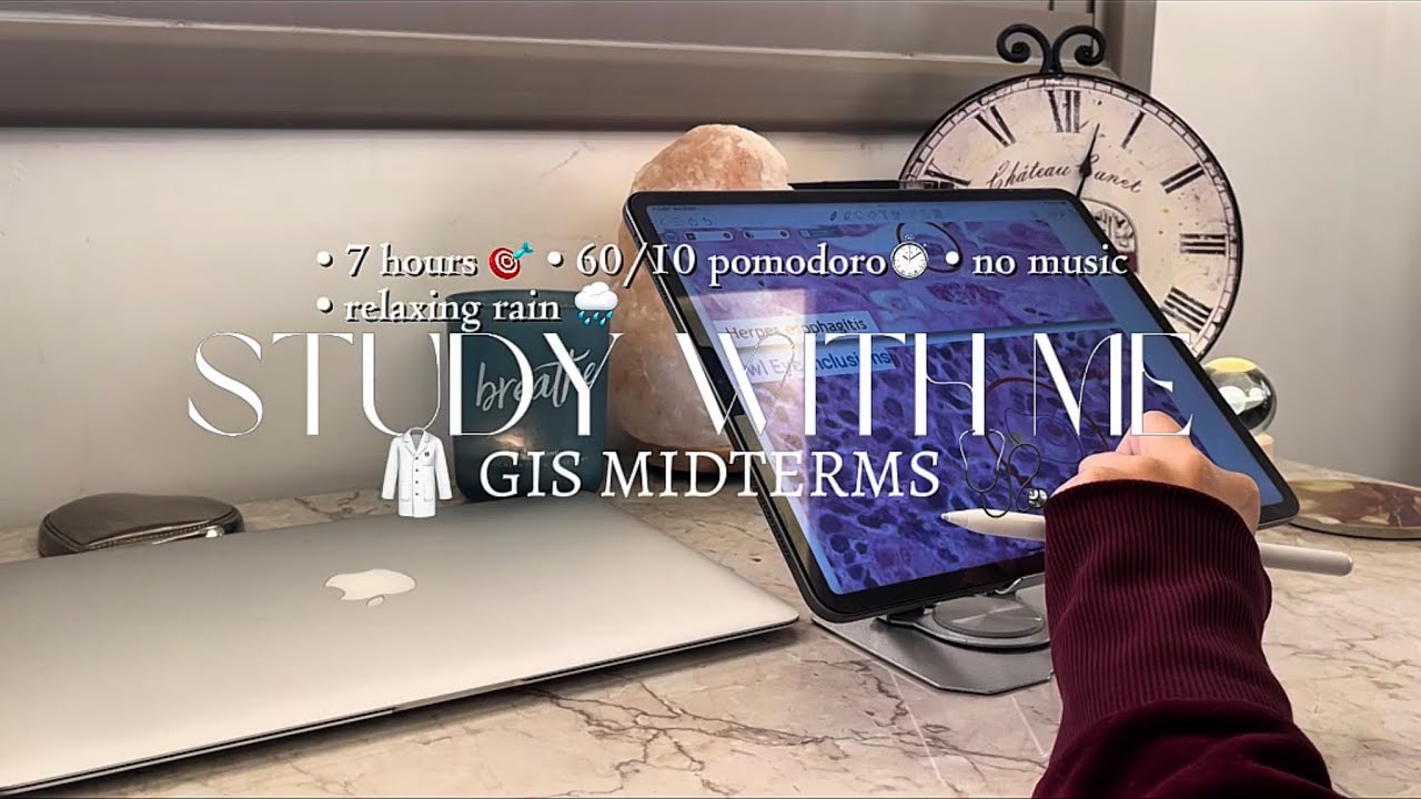 STUDY WITH ME 7 HOURS 🥼🩺 [60/10 Pomodoro] | MED SCHOOL MIDTERMS 