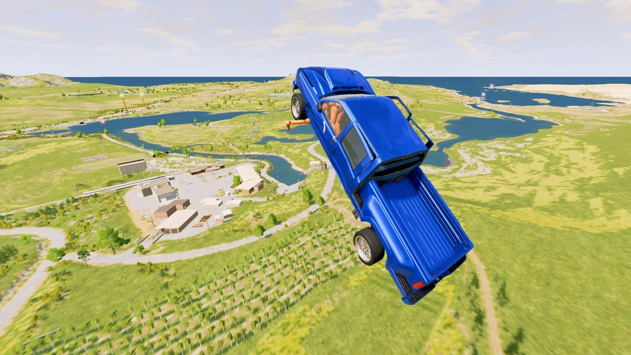 BeamNG.Drive - instantly accelerate a vehicle to 1200 MPH