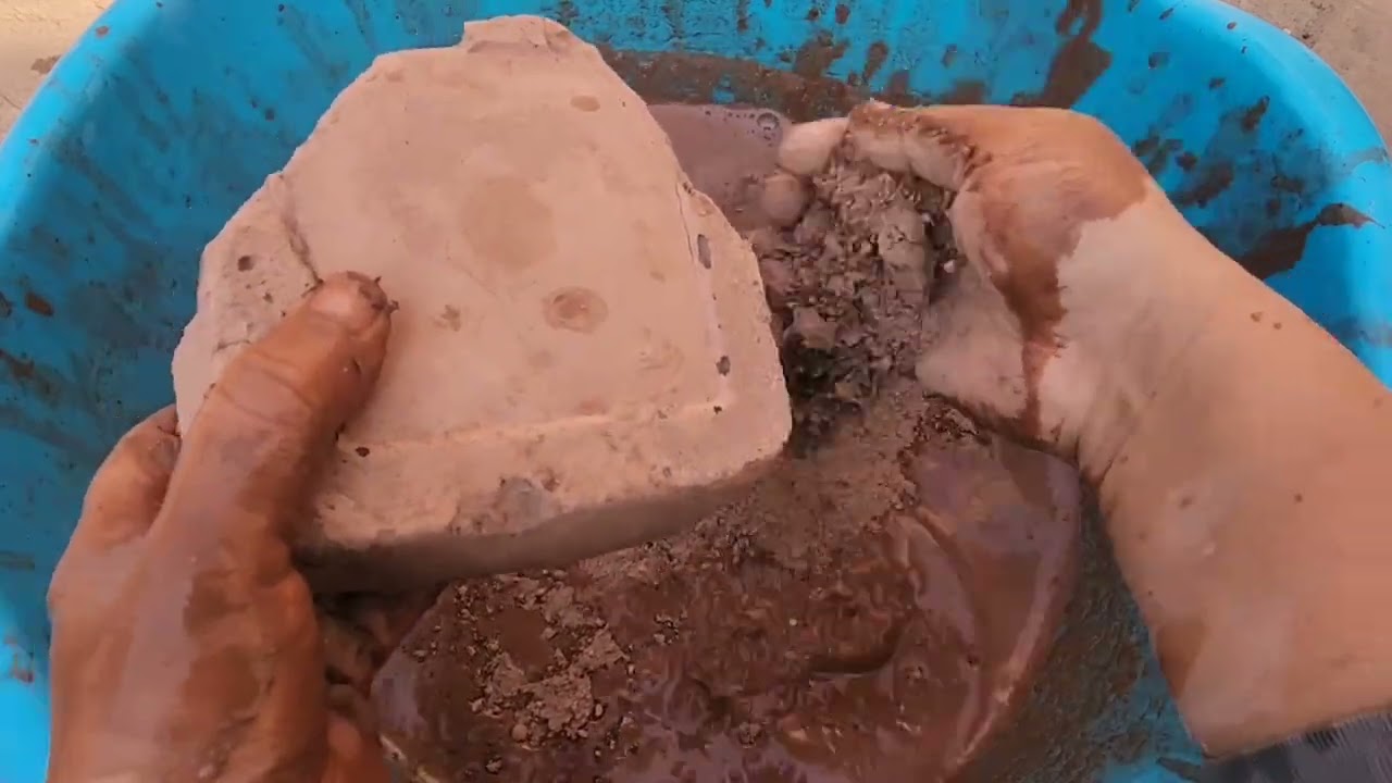 Red mud water crumbling | KHSH ASMR