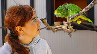 Maya spends some QUALITY time with the parrots of Alveus