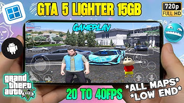 GTA 5 LIGHTER 15GB GAMEPLAY IN ANDROID📲 | Low end device | Using Winlator bionic ludashi 2.7.2🔥.