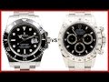 ▶ Rolex SUBMARINER  vs. Cosmograph DAYTONA - COMPARISON (ceramic vs. steel bezel)