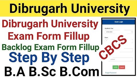 Dibrugarh University B.A B.Sc B.Com CBCS Backlog Exam Form Fillup |Step By Step| Backlog form fillup