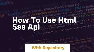 How to use html sse api