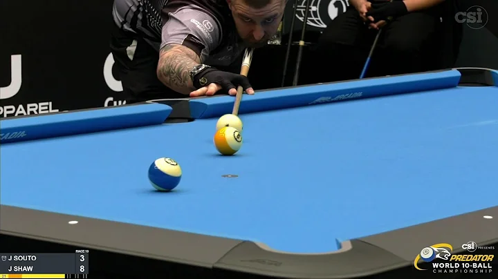 10-BALL  J. SOUTO vs J. SHAW  2022 Predator World ...