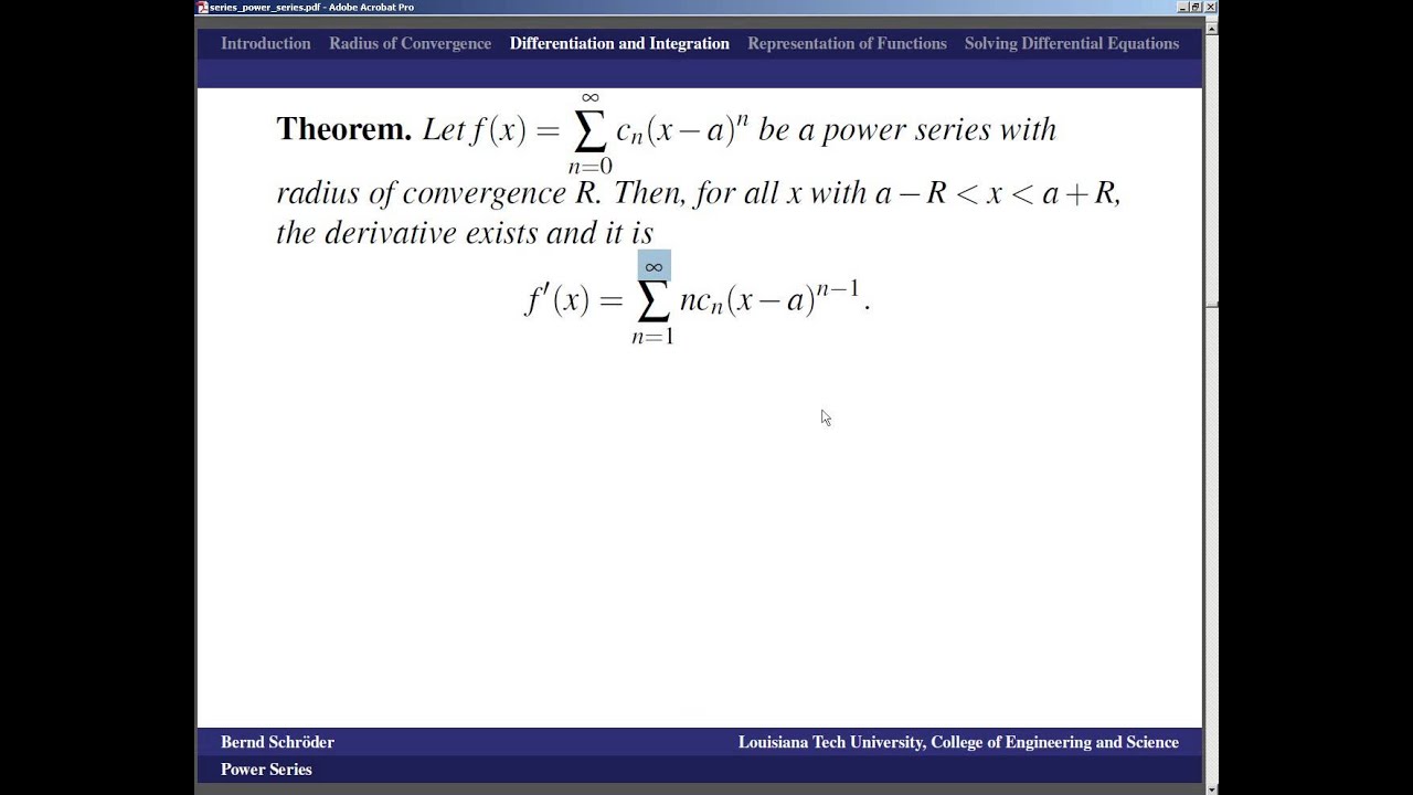 Concise Modular Calculus [57/97]: Power Series (3/5 on Series)