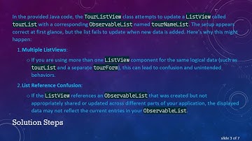 Why is my JavaFX ListView not updating even though the ObservableList has new data?