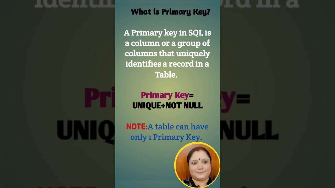 What is Primary Key in SQL#Primary key in SQL#primary key#DBMS#SQL# ...