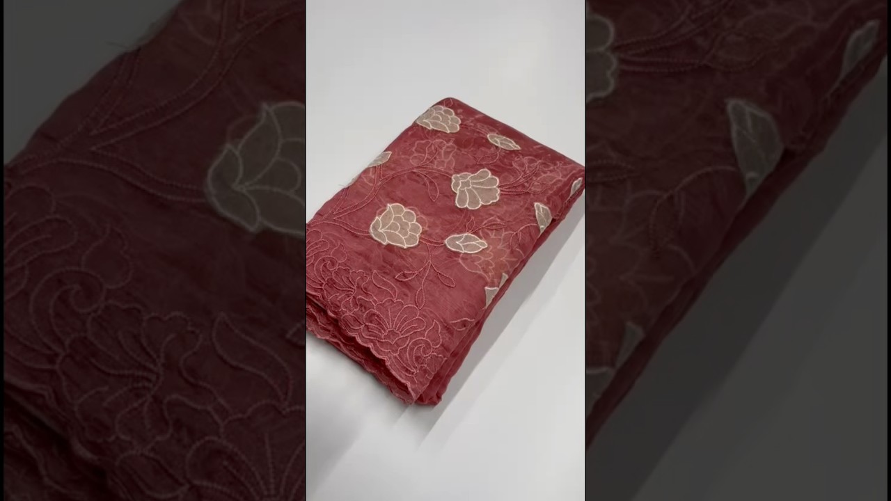 Designer Pure Chanda Kora Silk Embroidered Saree