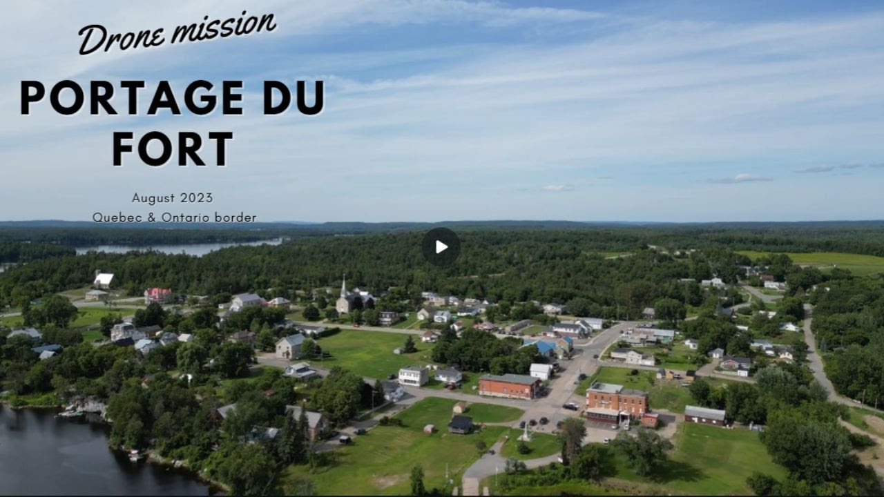 Drone flight over Portage du Fort on the Quebec / Ontario border