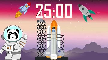 25 Minute 🚀 Space Shuttle Rocket Countdown Timer with Blastoff! 👨‍🚀👩‍🚀