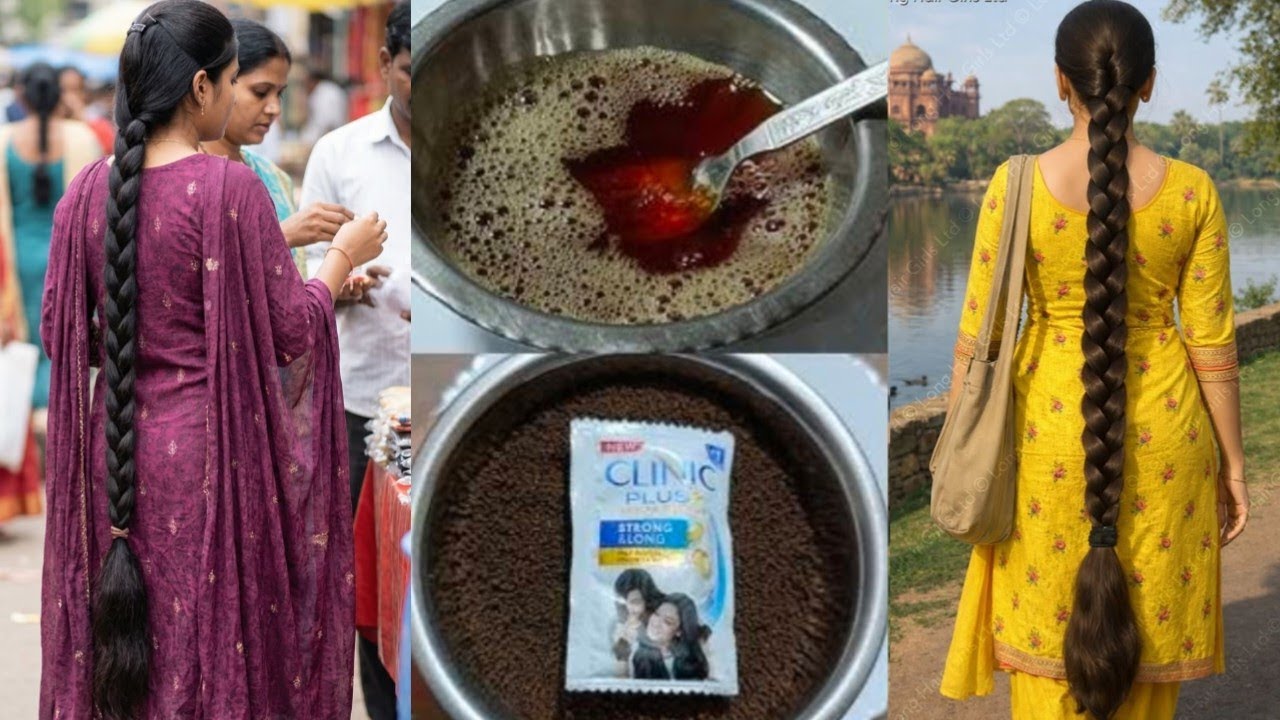 Only 1 Ingredient add With Shampoo your Hair Will Dark Brown Silky, Smooth, Shiny & Grow Like Crazy😱