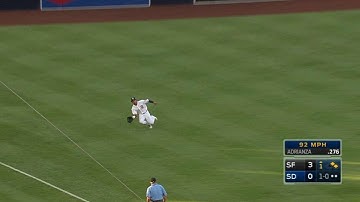 SF@SD: Jay makes a nice sliding catch to save a run