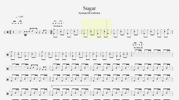 System Of A Down - Sugar drum tab, score, sheet music