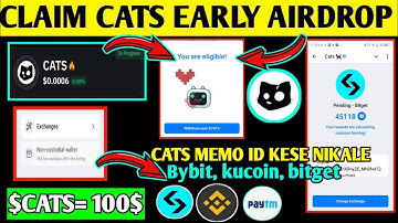 Cats Airdrop Withdrawal In Bitget, Bybit, Kucoin | Cats Token Withdraw Kaise Kare|Cats Airdrop Claim
