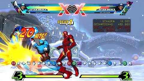 UMVC 3 - Captain America BNB Corner with assist extensions (Stark, Doom)