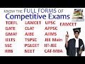 Full forms of entrance exam