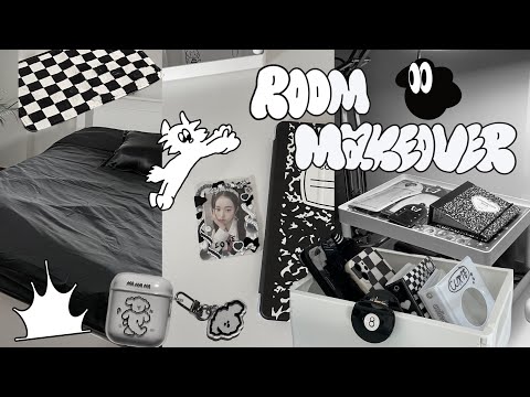 room makeover 2023❕ |  aesthetic,black and white themed and pinterest inspired