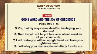 DAILY  DEVOTION - Thursday, 6th August 2026
