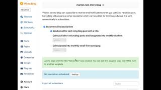 Email newsletter subscriptions