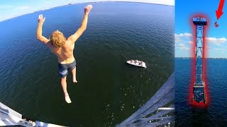 SHARK TOWER CLIFF JUMPING!! 90+FT (Try This JAKE PAUL!!) | JOOGSQUAD PPJT