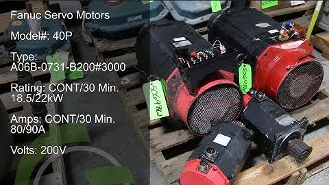 Green Industrial Quick Takes - GE FANUC 40P AC SPINDLE MOTOR A06B 0731 B200#3000 FOR PARTS