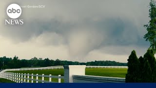 Severe storms on the move as 105 tornadoes reported across the country since Monday