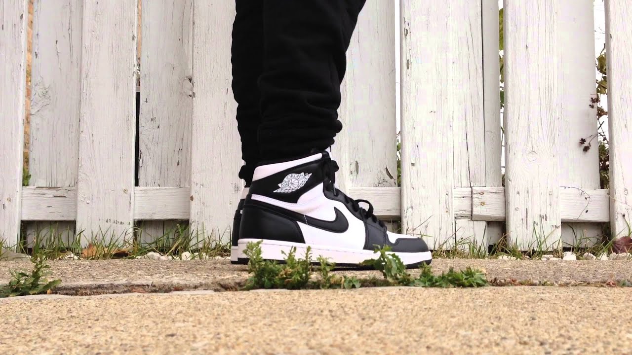 air jordan 1 og black and white on feet air jordan 1 og black and white on feet