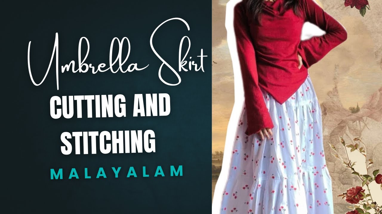 Umbrella Skirt | Cutting And Stitching in Malayalam 🍒💗💗#trending#making#malayalam#viral#viravideo