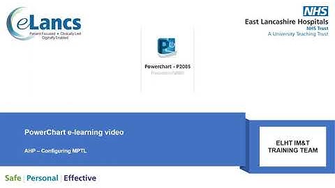 PowerChart: AHPs (Allied Health Professionals) - Configuring MPTL