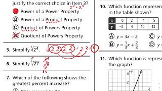 Readiness Assessment #6 Questions 1-11 (Algebra 1)
