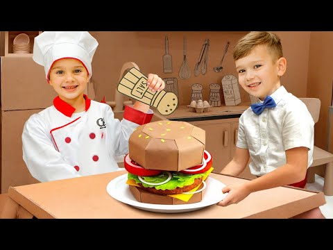 Cardboard cafe Adventures - Kids learn to cook