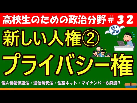 【高校生のための政治・経済】プライバシー権#32