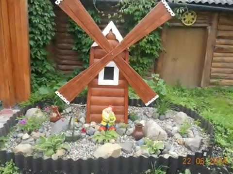 Декоративная мельница для сада своими руками - YouTube