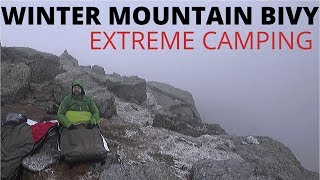 Winter bivvy camping | Mountain summit bivvy | Extreme camping | Winter mountain bivvying