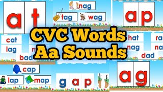 CVC Words | Sounds of Aa | Kindergarten Reading Materials