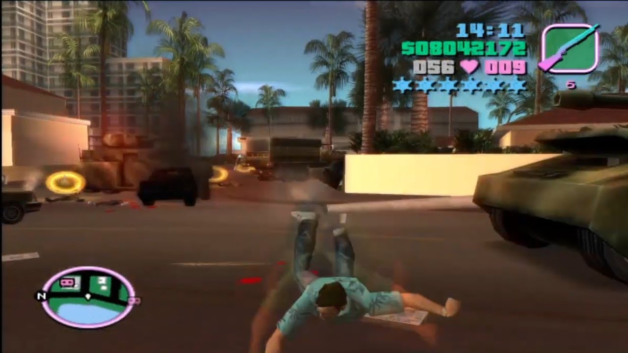 GTA: Vice City - 1 to 6 Star Wanted Level Using Shotgun Only - Armor Pick-ups Only