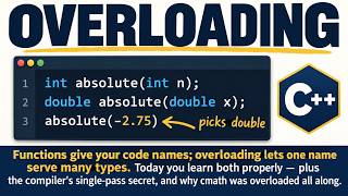 Learn C++ #6: One Name, Many Functions | Functions and Overloading