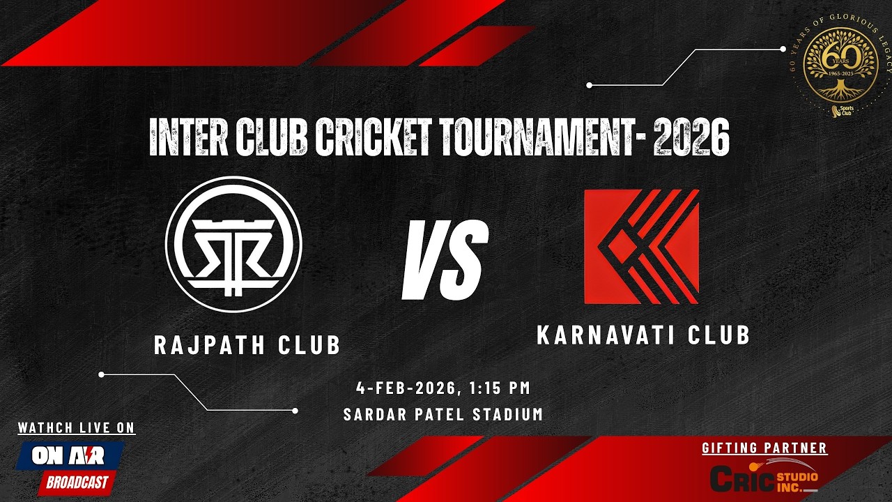 Match-02 II Rajpath Club VS Karnavati Club II Inter Club Cricket Tournament II 04-Feb-2026