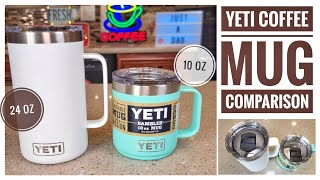 Best Large & Small Insulated Coffee Mug Comparison YETI 24 oz vs 10 oz Rambler with MagSlider